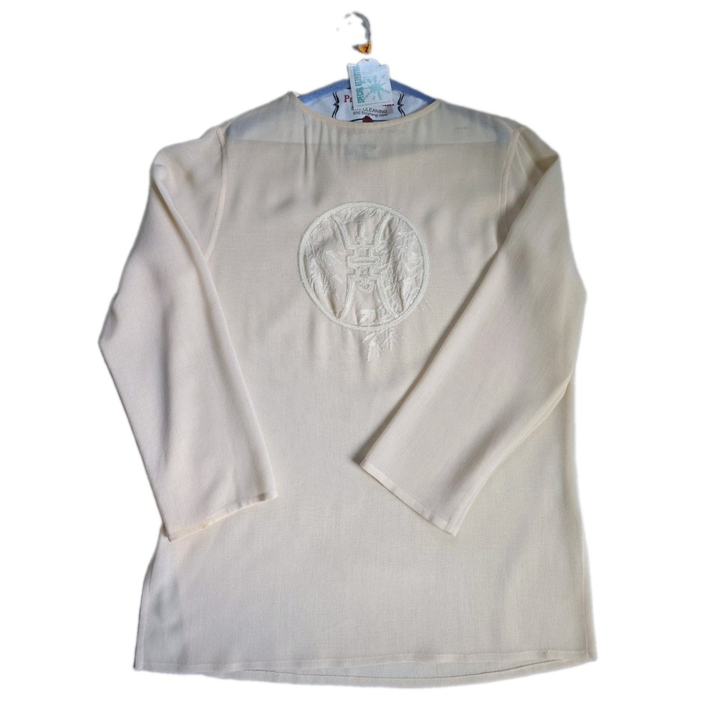 Vintage Geri Gerard Collection Cream Wool Embroidered Top - Size 4